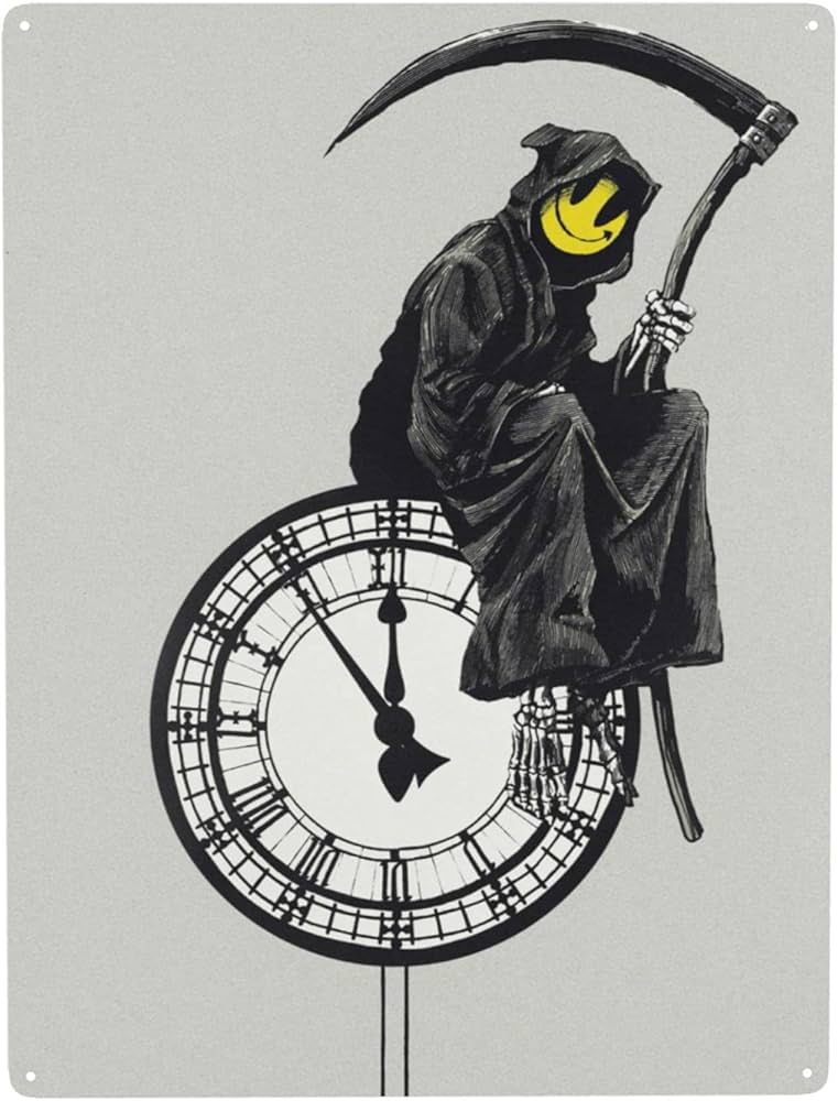 Amazon.co.jp: バンクシー Banksy 時計と死神 ブリキ 看板 ポスター Amazon.co.jp: バンクシー Banksy 時計と死神 ブリキ 看板 ポスター